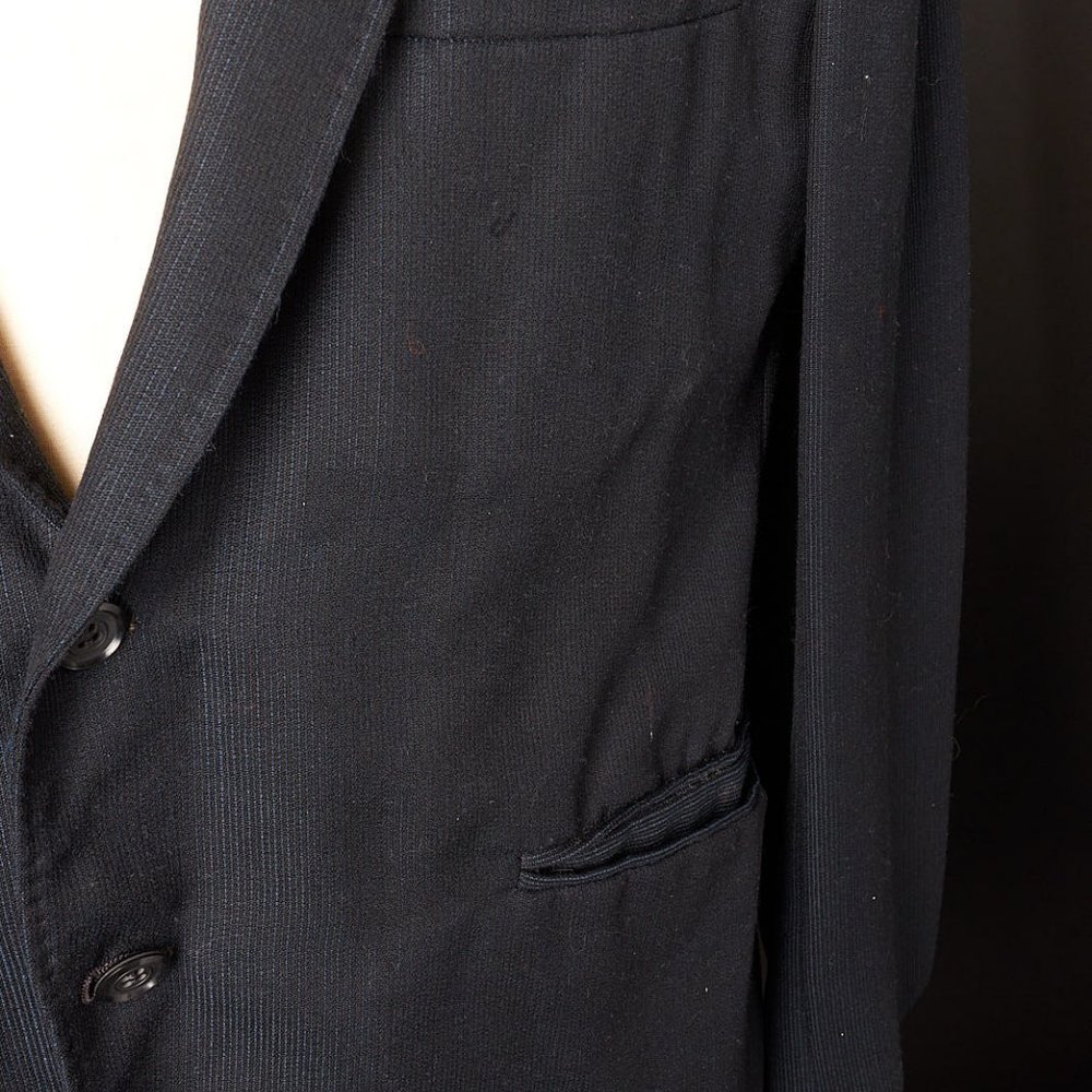 Vintage Hirsch Navy Blue Formal Blazer Suit Coat